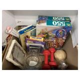 Vntg items, hat stand, advertising, puzzles, etc