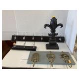 Wall hooks and fleur de lis decor
