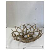 Decorative resin antler bowl