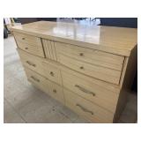 vintage mid-century modern blonde wood dresser