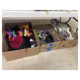3 Boxes Halloween Costumes & Misc Decor