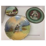 Painted Pig Plate, Glass Girl, and decorative