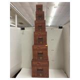 Stack of Lang Folk Art nesting boxes