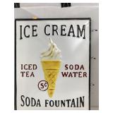 Metal Ice Cream Sign