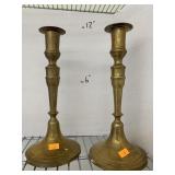 2 Vntg Brass Candle Sticks