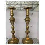 2 Vntg Large Candle Sticks