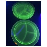 Uranium Glass Plates - 6 cnt