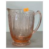 Pink Depression Glass Pitcher