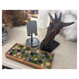 Fantasy Dragon, Smooth Pebbles Decor in Wooden