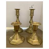 4 Brass Taper Candle Sticks