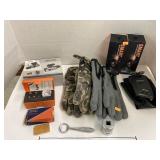 Razor, scales, gloves, & electronics
