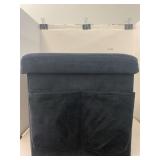 Collapsible black Ottoman box, cushion lid &