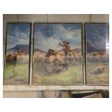 3 Bison Buffalo Native America Wall Art