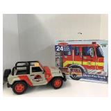 Jurassic Jeep and Fire Truck Floor Puzzle