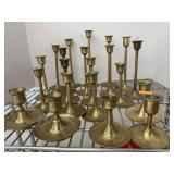 21 Vntg Brass Taper Candle Sticks