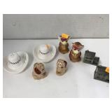 8 Salt Pepper Shakers, Monkeys, Dogs, Metal