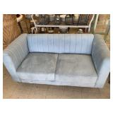 Plush Blue loveseat unique Feet