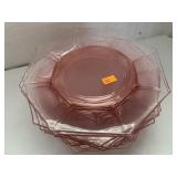 12Pink Depression Glass Plates