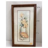 Floral & starfish framed picture