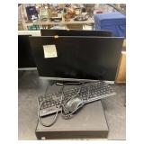 HP Elitedesk computer, 2 monitors, Keyboard