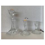 3cnt glass candle holders