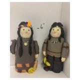 2 Wooden Native American Decorations
