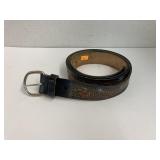 Leather belt w/ deer motif