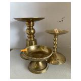 3 Brass Candle stands