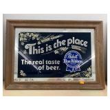 Blue ribbon beer sign, approx 21in x 15in