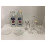 Indy 500 milk jugs, saucers, & mini goblets