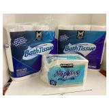 Toilet paper and napkins