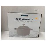 5 qt cast aluminum stockpot w/lid