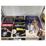 Star Wars poster, Star Trek magazine, & calendars