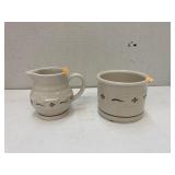 Longaberger creamer and crock