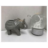 Elephant planter and giraffe music box