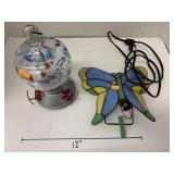Glass Humming Bird Feeder & Broken Butterfly