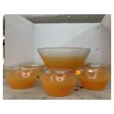 6 Vntg MCM Blendo ombrï¿½ Blended Glasses and Bowl