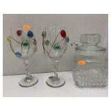 Glass canister and 2 glasses