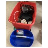 Tote of compressor, chain, misc