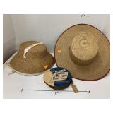 Vntg ladies Hat, Straw Hat, Pin Tickets Monarch