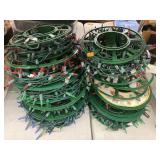 8 reels of Xmas lights & 2 empty reels