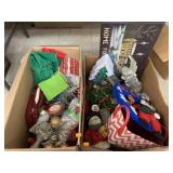 2 boxes of Christmas decor
