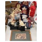 Raggedy Ann & Andy Dolls, pillow, & picture