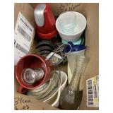 Box of glass and kitchen items