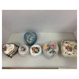 6 Trinket Boxes and working Music Box, Cracks