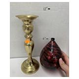 Metal candle holder and glass candle item?