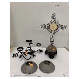 Cross decor and candle holders