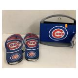 Cooler 6 Pack and Flip Flops sz M, Cubs