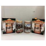 4 Budweiser Beer Steins