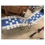 classic folding webbed chaise lounge chair